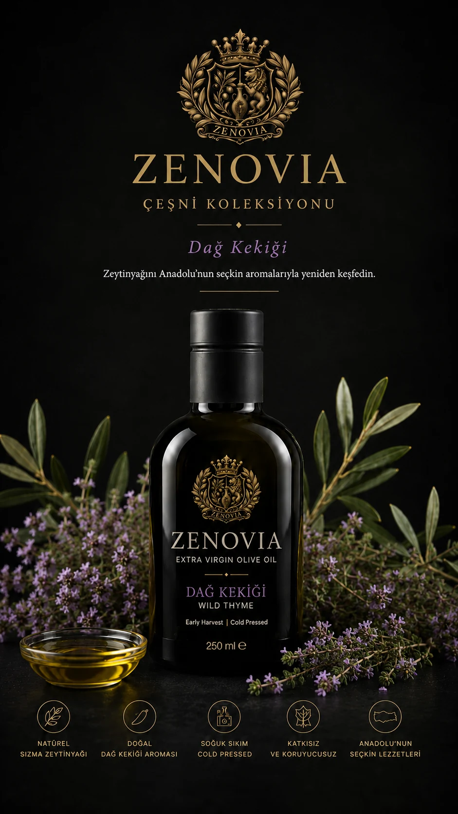 ZENOVIA زيت زيتون بالزعتر الجبلي